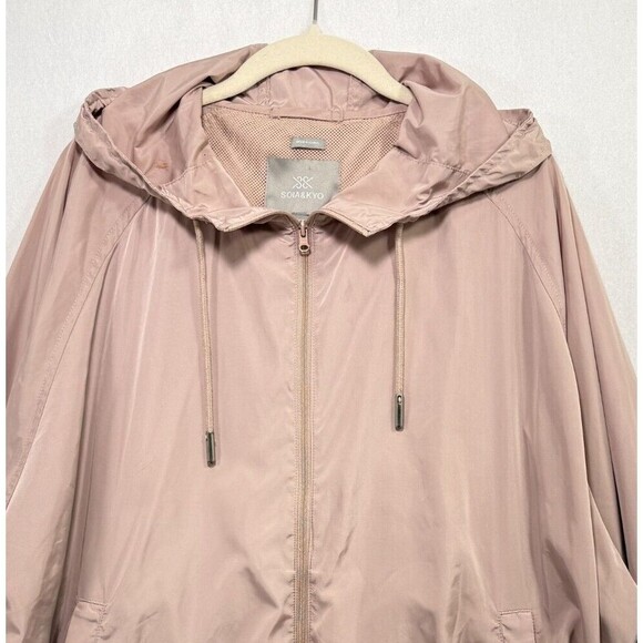 Soia & Kyo Jacket Women S/M Light Pink Oaklynn Windbreaker Hooded Relaxed Fit - Picture 4 of 15